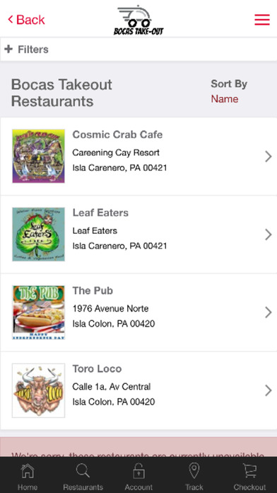 Bocas Take-Out Restaurant Delivery Service screenshot 2