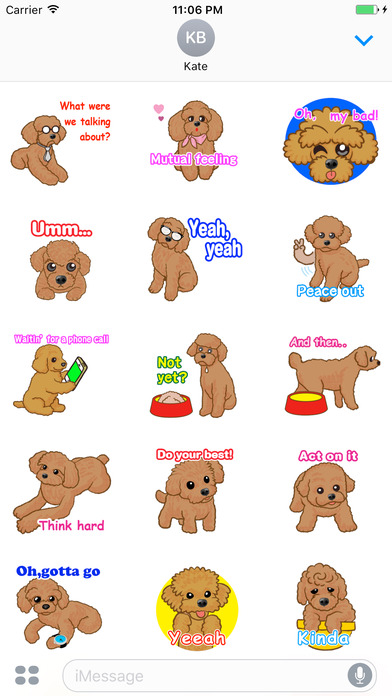 LoLa A Happy Brown Poodle Stickers screenshot 2