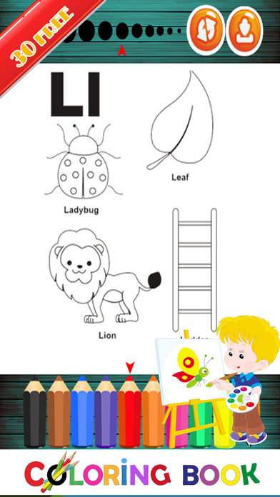Alphabet decals Fun Coloring Page For Kindergarten screenshot 3