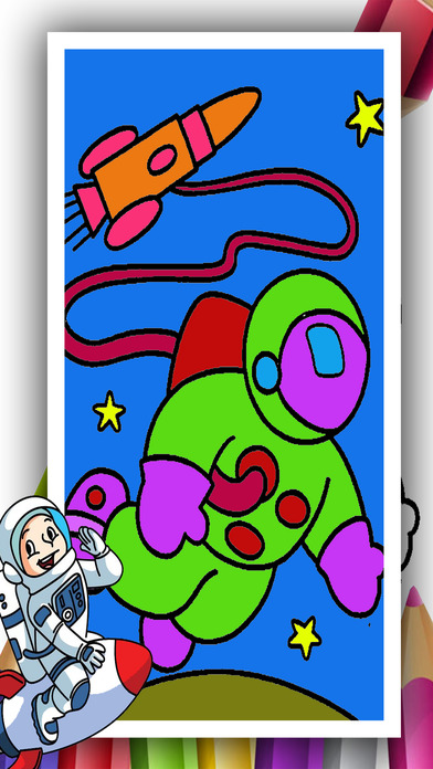 Space Adventure Coloring Page Game Version screenshot 2