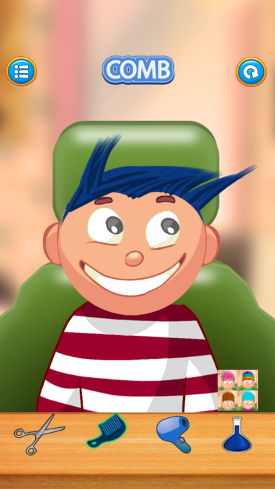 Child game / hair cut (dark blue) screenshot 3