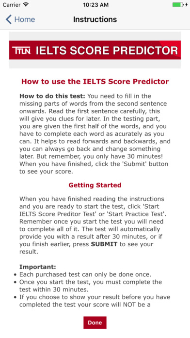 IELTS Score Predictor screenshot 2