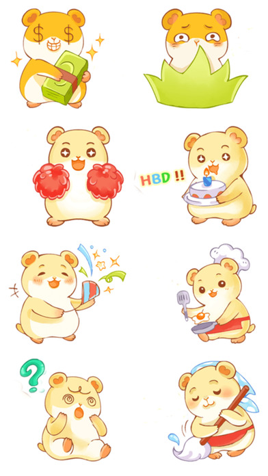 Happy Hamster Stickers! screenshot 2