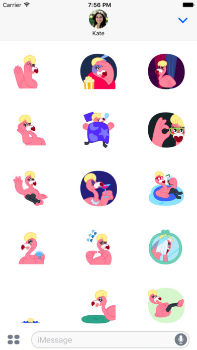 Appealing Flamingo Animated Emoji Stickers screenshot 2