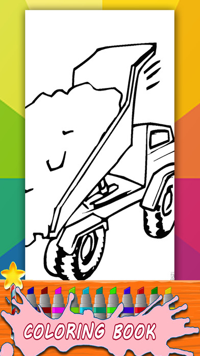Kids Monster Truck Coloring Page Game Education screenshot 2