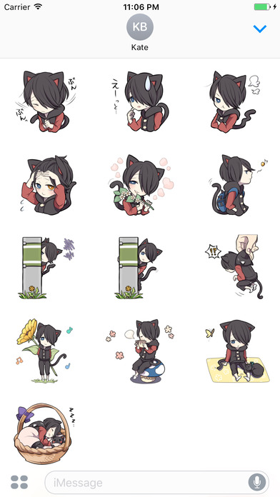 Aoji The Black Cutie Cat Girl Stickers screenshot 3