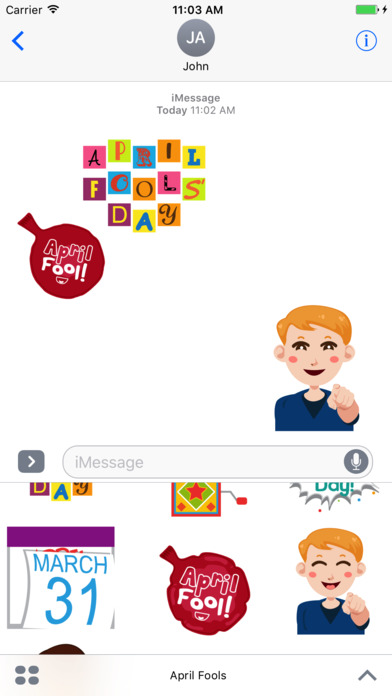 April Fools' Day Animated Stickers for iMessage screenshot 2