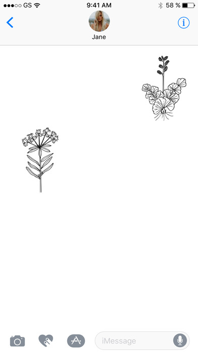 Flower Black and White Sticker Pack screenshot 3