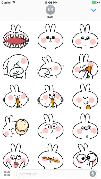 The Bunny Brat Facial Expressions 2 Stickers screenshot 2