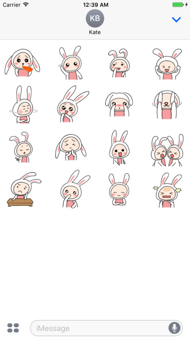 Lovely Rabbit Animated Stickers screenshot 2