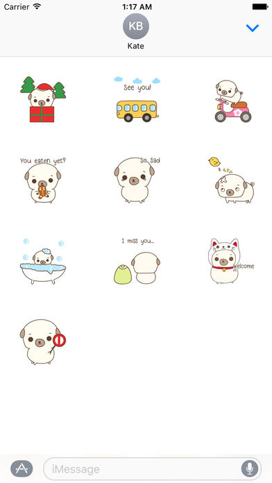 Lovely Pug Puppy Stickers screenshot 3