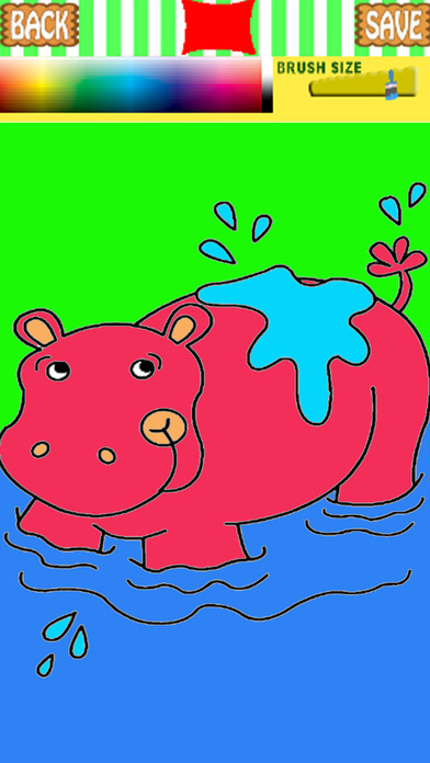 Free Hippo Coloring Book Game For Kids Edition screenshot 2