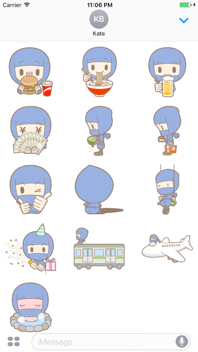 Cutest Ninjas Ever Stickers for iMessage screenshot 3