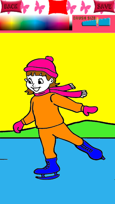 Coloring Book Games Page Ice Skating Edition screenshot 2