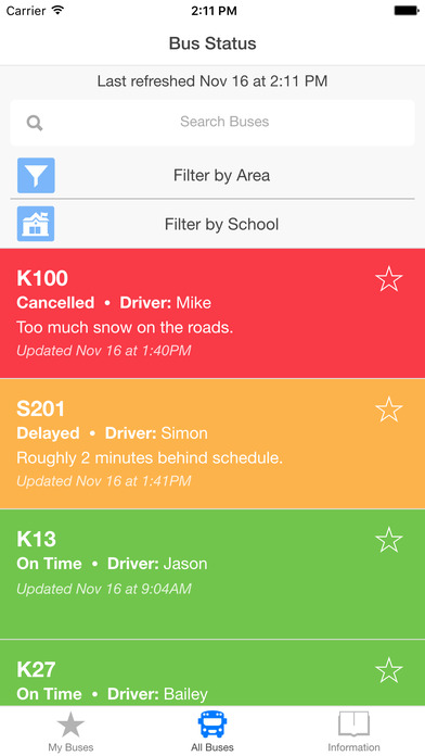 SchoolBusInfo - Bus Status screenshot 2