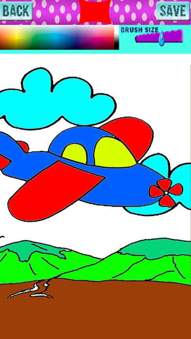 Free Draw Coloring Book Games Big Plane Edition screenshot 2