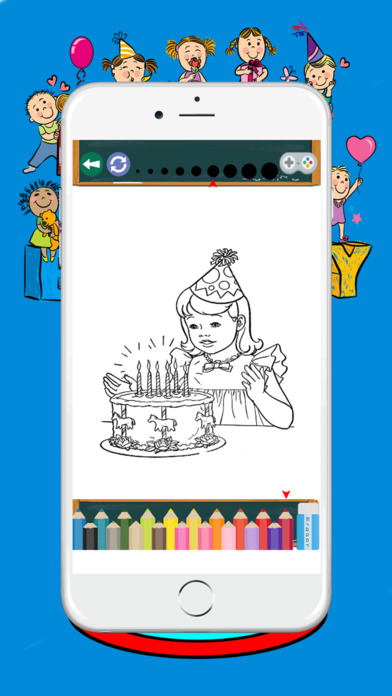 Birthday Coloring BookPages For Kids screenshot 2