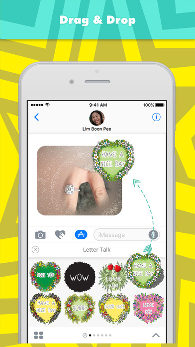 Letter Talk stickers by wenpei for iMessage screenshot 3