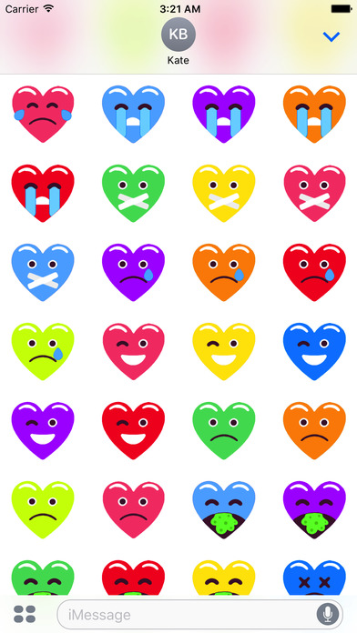 Heart Face Multicolor Stickers screenshot 4