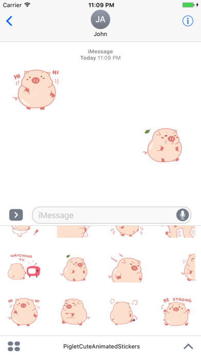 Piglet Cute Animated Stickers screenshot 3