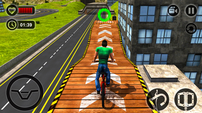Rooftop BMX Bicycle Stunt Rider - Cycle Simulation screenshot 2