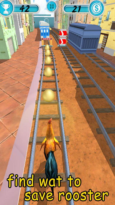 Subway Crazy Rooster: Arcade Endless Runner screenshot 4