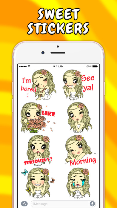 Blonde Girl Stickers screenshot 2
