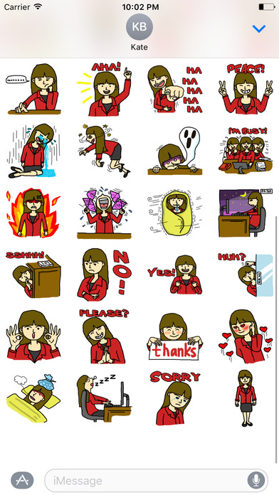Working Lady's funny stickers screenshot 2