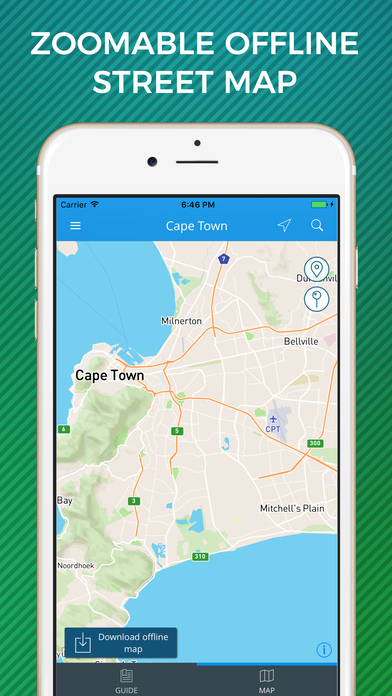 Cape Town Travel Guide with Offline Street Map screenshot 3