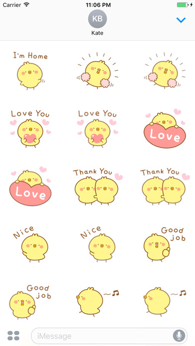 Mimi Little Baby Chicken English Sticker screenshot 2