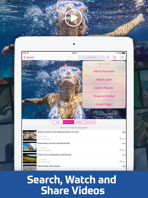 Screenshots of Video Tube Free - Stream and Play Videos for iPad