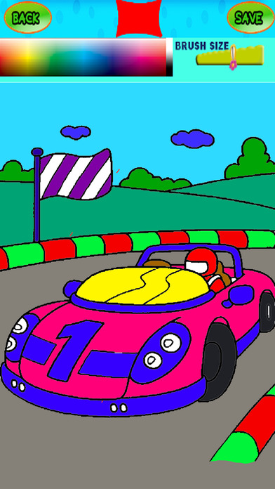 Drawing Racing Car Game Coloring Book Version screenshot 2