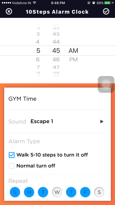 10Steps Alarm Clock screenshot 2