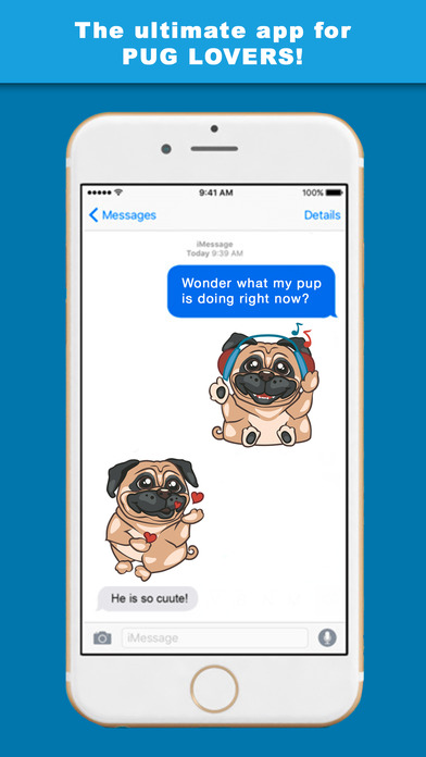 PugLoveMoji - Stickers & Keyboard For Pugs screenshot 2