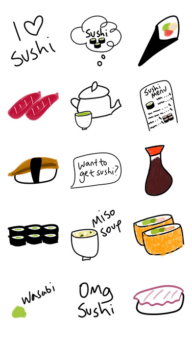 Sushi stickers for iMessage - photo keyboard emoji screenshot 2
