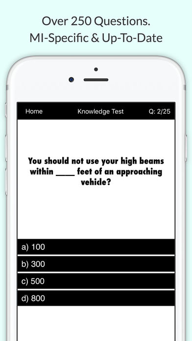 michigan driving test practice questions