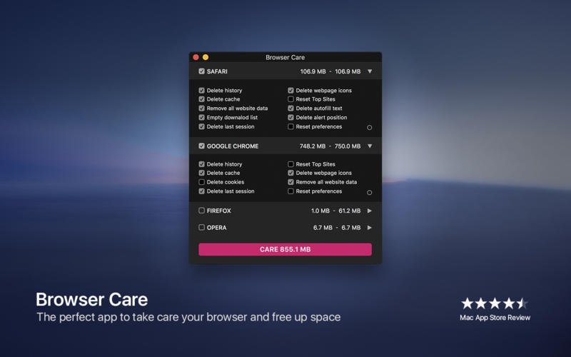 Browser Care for Mac 4.0 激活版 - Mac上实用的浏览器优化清理工具