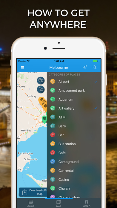 Melbourne Travel Guide with Offline Street Map screenshot 3