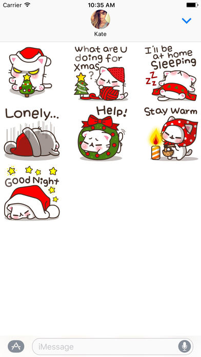 Animated Kitty Xmas New Year Sticker screenshot 2