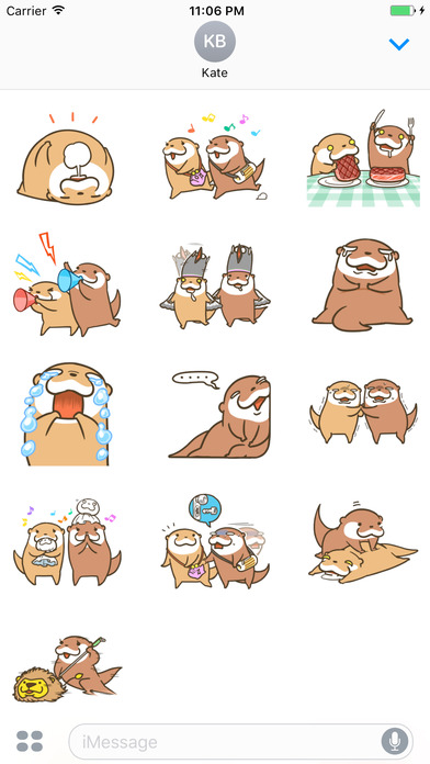 Lovely Otter Couple Stickers Vol 6 screenshot 3