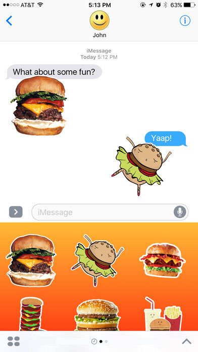 Burgers and Fast Food Stickers screenshot 2
