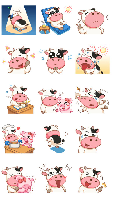 Cheerful Funny Cow - New Stickers! screenshot 2
