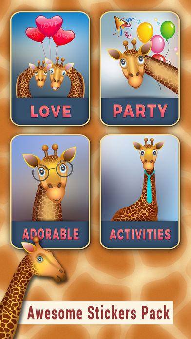 Giraffe Stickers- Animal pic Expression Sticker screenshot 2