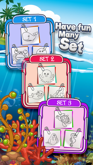 Painting & Coloring Pictures Sea Animals for Kids screenshot 2