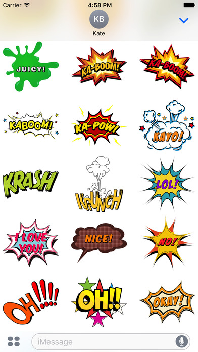 Comic Stickers #1-Pop Art for iMessage screenshot 3