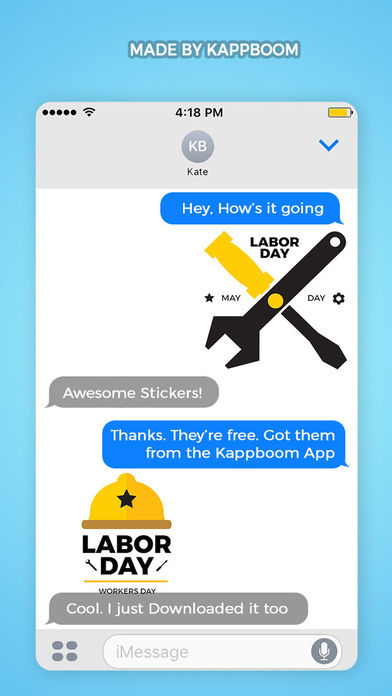 Happy Labor Day Badge Stickers by Kappboom screenshot 3