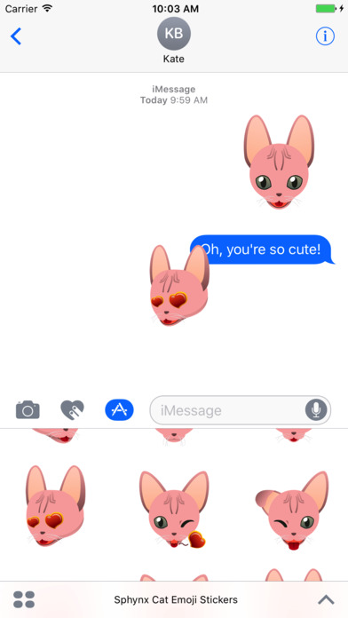 Sphynx Cat Stickers for iMessage screenshot 3