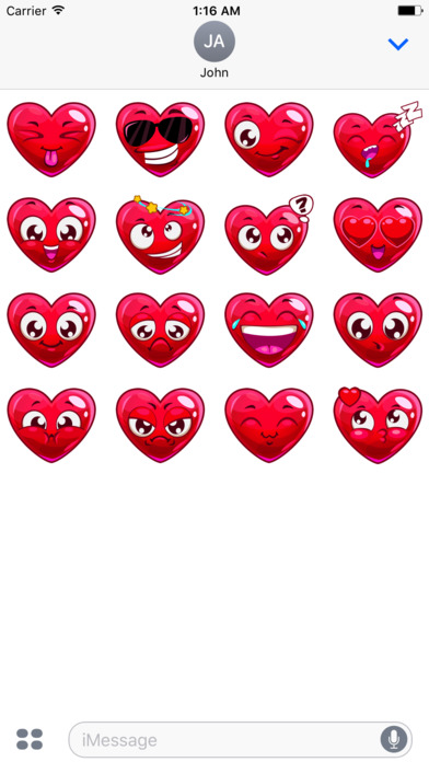 Valentine's Hearts sticker pack screenshot 2