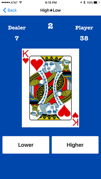 High or Low - Card Game screenshot 2