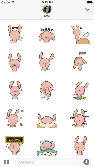 Teddy Rabbit Animated Emoji Stickers screenshot 2
